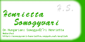henrietta somogyvari business card